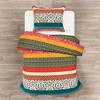 Lush Décor Boho Stripe Reversible Cotton Duvet Cover Set Turquoise/Tangerine - image 2 of 4