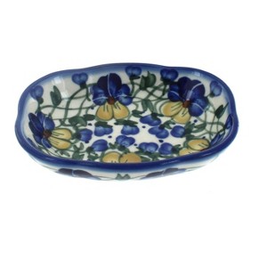 Blue Rose Polish Pottery 11A WR Unikat Soap Dish - 1 of 1