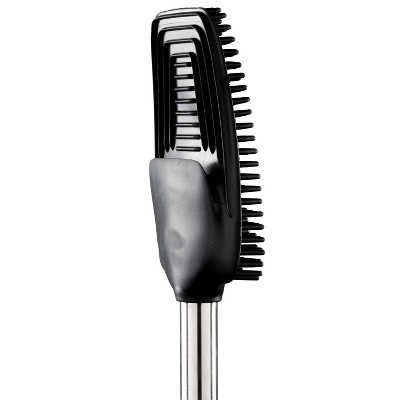 Stainless Steel and Black Soft Bristle Toilet Brush with Holder