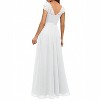 Clotth Women's Lace Evening Dress - Short Sleeve V Neck Dress, High Waist A Line Dress, Elegant Backless Gown - 2 of 4