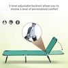 Folding Patio Lounge Chair, Outdoor Sun Tanning Chair, 5-level Adjustable Back, Chaise Pool Breathable Chair with Steel Frame, for Beach - 4 of 4