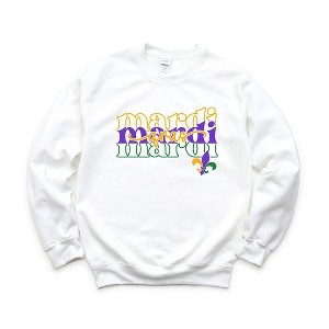 Simply Sage Market Women's Graphic Sweatshirt Mardi Stacked Cursive - 1 of 3