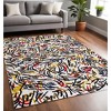 HomeRoots 5' X 7' White Abstract Non Skid Area Rug - 2 of 4