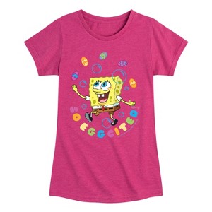 Girls' - SpongeBob Squarepants - So Eggcited Fitted Short Sleeve Graphic T-Shirt - 1 of 4