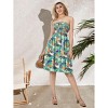HAPPY BAY Women's House Daily Routine Evening Wear Boho Halter Smocked Mini Flowy Dress Tube Top Strapless Dresses for Women One Size Leaves, Multi - 4 of 4