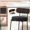 DYHOME 24 Inches Counter Height Bar Stools with Boucle Fabric Upholstered Pad Wood Back, for Kitchen Island, Cafe, Set of 4 - 3 of 4