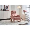 Teddy Rocking Chair with Adjustable Footrest & Storage Pocket, Modern Recliner Armchair for Living Room or Nursery-3irtyhousy - 3 of 4