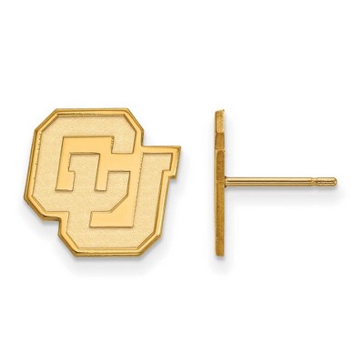 Black Bow Jewelry 10k Yellow Gold Colorado Buffalos NCAA Post Earrings