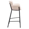 Beige Fabric Barstool with Powder Coated Steel Frame, 40" H Comfort Seating for Home & Bar – Zuo Modern - 3 of 4