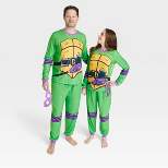Adult Teenage Mutant Ninja Turtles Donatello Halloween Matching Family Pajama Set with Mask - Green