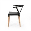 SKRAN Dining Chair Set of 2, Modern Plastic Dining Chair Open Back with Beech Wood Legs, Armless Chair for Dining Room and Kitchen, Black - 4 of 4
