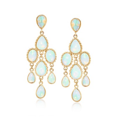 Ross-Simons Ethiopian Opal Chandelier Earrings in 14kt Yellow Gold