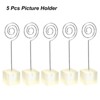 Unique Bargains Metal Resin Cube Base Circle Shape Pictures Memo Place Card Holder 5 Pcs - 3 of 4