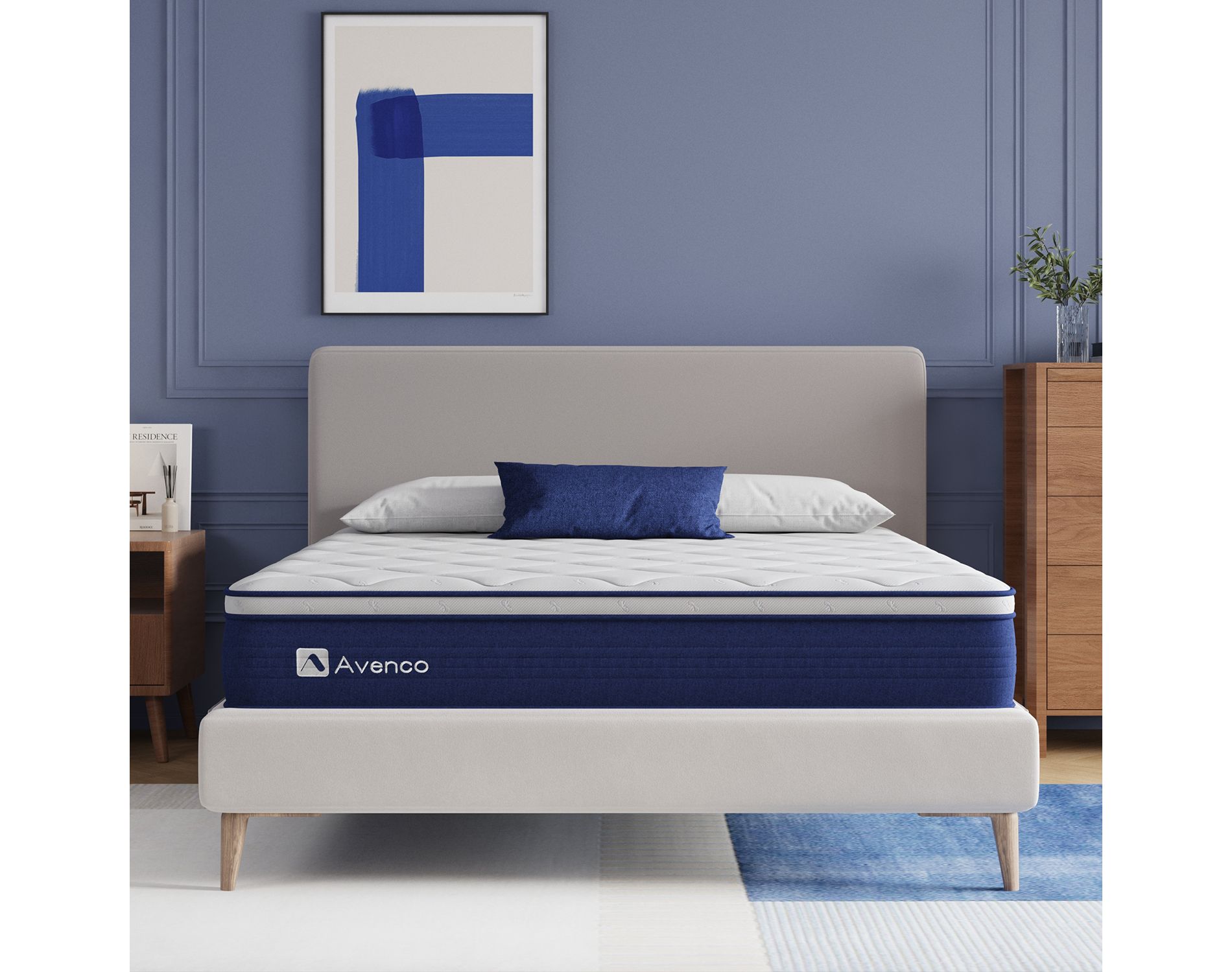 Avenco 6/8/10/12/14 inch Medium Firm Gel Memory Foam Hybrid Mattress with Pocket Springs for Motion Isolation and Pressure Relief