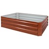 HomeRoots 12" X 48" Brown Steel Rectangular Raised Garden Bed - 4 of 4