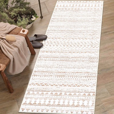 Geometric Boho Area Rug Washable Living Room Throw Carpet Low Pile Non-Slip Rug