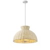 Dewdrop 4 Light Japandi Style Pendant Light Nordic Rattan Fixture ETL Certified for Living Room Bedroom - 2 of 4