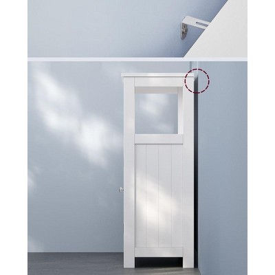 White MDF Living Room Cabinet with Adjustable Shelving