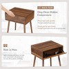 Hidden Compartment Nightstands, Mid Century Modern Concealment Furniture, Bedside Table with Wood Legs, End Table with Storage Drawer for Bedroom - 4 of 4