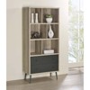 Coaster 70" Leland Farmhouse 6 Shelf Metal/Wood Bookcase Rustic Brown/Dark Gray - 2 of 4