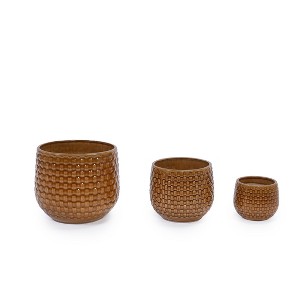 Yinvani 3 Pcs Ceramic Flowerpot, Modern Planter for Patio, Garden or Windowsills - 1 of 4