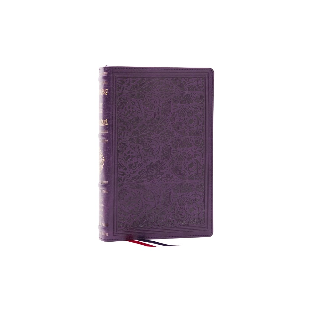 RSV Personal Size Bible with Cross References, Purple Leathersoft, (Sovereign Collection) - by Thomas Nelson (Leather Bound)