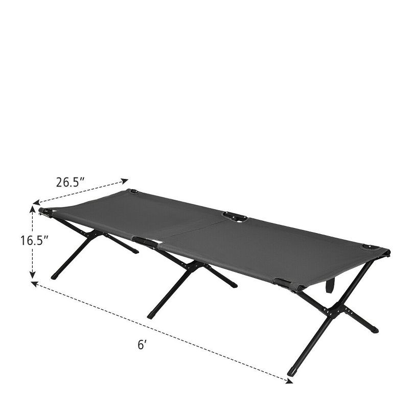 Costway Folding Camping Cot & Bed Heavy-Duty for Adults Kids w/ Carrying Bag 300LBS Grey, 5 of 11