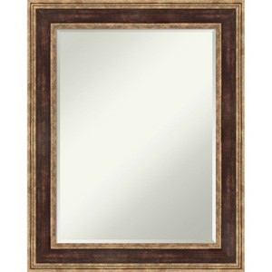 Amanti Art Ridge Light Bronze Petite Bevel Bathroom Wall Mirror 30 x 24 in. - 1 of 4