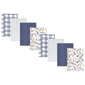 Hudson Baby Boys Cotton Poly Flannel Burp Cloths 8-Pack, Construction Work, One Size - 1 of 4