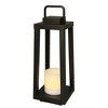 ALOADECOR 1 Light H16" Modern Matte Black Solar Lantern with Candle Shape Outdoor Light Decorative Portable Hanging LED Lights for Patio Camping - 3 of 4