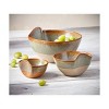 tagltd Rustic Reactive Glaze Bowl Set of 3 - 2 of 2