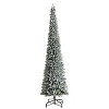 12ft. Flocked Pencil Artificial Christmas Tree with 1000 Clear Lights & 1819 Branches – Towering Winter X-Mas Showpiece - 3 of 4