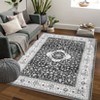 Washable Vintage Printed Rug Non Slip Low Pile Rug Soft Throw Floor Cover Foldable Indoor Carpet for Living Room Bedroom Playroom - 4 of 4