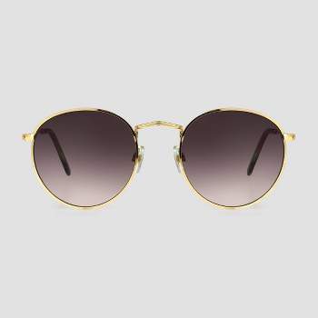 Women's Narrow Metal Round Sunglasses - Universal Thread™ Gold