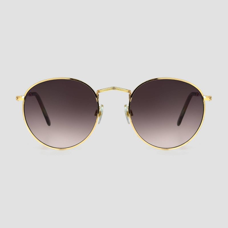 Women&#39;s Narrow Metal Round Sunglasses - Universal Thread&#8482; Gold, 1 of 4