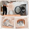 ELJGET Cat Tunnel with Cat Bed – Soft Plush Peekaboo Donut Tunnel Cave for Indoor Cats, Kittens & Rabbits, Gray - 4 of 4