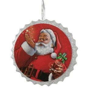 Kurt Adler 4.25 In Coca Cola Santa Bottle Cap Nostalgic Tree Ornaments - 1 of 3