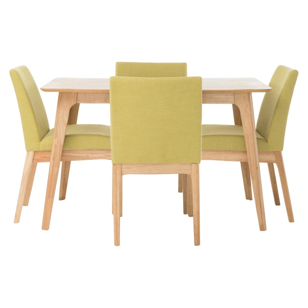 Photos - Dining Table 5pc Kwame Dining Set Natural Oak/Green Tea - Christopher Knight Home