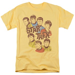 Star Trek Retro Illustrated Crew Adult T-Shirt Banana - 1 of 4