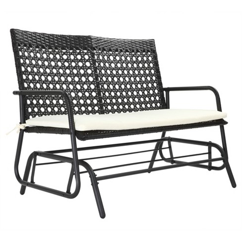 Outsunny Patio 2-person Wicker Glider Bench Rocking Chair, Outdoor All