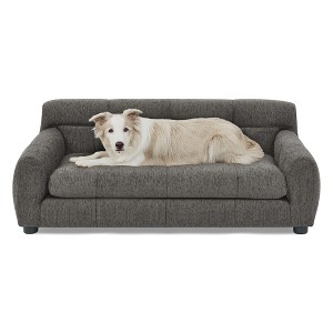 Bencmate Pet Beds Dark Gray Soft Comfortable Dog Sofa with Backrest Armrests Standard Size for Living Room Bedroom, Gray, 38.5"*22.5"*13.5" - 1 of 4