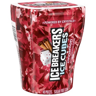 Ice Breakers Ice Cubes Sugar Free Chewing Gum, Bottle Cinnamon 40.0 ea