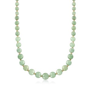 Ross-Simons 6-12mm Green Jade Bead Necklace With 14kt Yellow Gold - 1 of 3