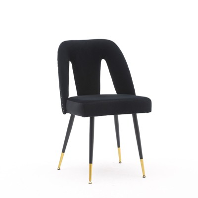 NicBex Dining Chair Set of 2 Contemporary Velvet Side Chair with Backrest & Metal Legs for Kitchen,Dining Room
