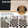 Washable Easy Jute Rugs Checkered Area Rugs Non-Slip Contemporary Plaid Accent Carpet Neutral Low Pile Indoor Outdoor Floor Mat - 4 of 4