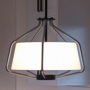 Urban Ambiance Luxury Mid-Century Modern Industrial Chandelier / Ceiling Fixture,  13-1/4"H x 16"W,  Brushed Nickel Finish, UHP2497 - 1 of 4