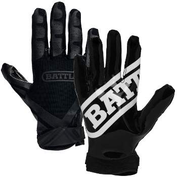 Battle Receivers Double Threat Football Gloves - Black/Black