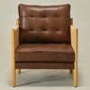 KINWELL Mid-Modern Accent Chair with Jute Rope Arms & Top-Grain Leather Upholstery - 4 of 4