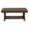 Classic Traditional Cocktail Table with Bottom Shelf Dark Oak Finish Scrolled Base Support 1pc Wooden Furniture Living Room Coffee Table - 4 of 4