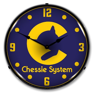 Collectable Sign & Clock | Chessie System Railroad LED Wall Clock Retro/Vintage, Lighted